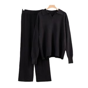 <span class=keywords><strong>Hiver</strong></span> <span class=keywords><strong>2022</strong></span> Chandail pour femmes de grande taille Pantalon et <span class=keywords><strong>pull</strong></span> en tricot de laine et cachemire Ensemble deux pièces - Product Image 5