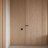 Porte à cadre en bois de style minimaliste, structure invisible en alliage d'aluminium, excellente isolation acoustique, surface finie, maison, villa