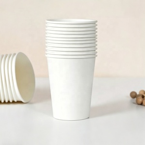 Gobelets en papier blancs personnalisés, imprimés sur mesure, à paroi simple, jetables, de qualité alimentaire, pour café, directement de l'usine - Product Image 1