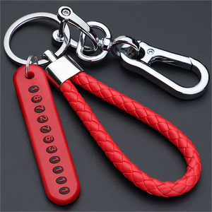 Colgante DIY de cuerda trenzada con placa de número de teléfono móvil para llaves de coche, para hombres y mujeres, accesorio para llavero, regalo - Product Image 4