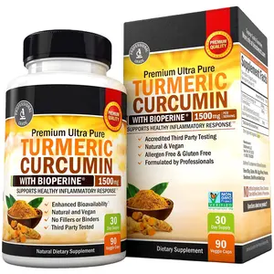 OEM Organic Herbal Turmeric Curcumin Capsules Supplement Joint & Healthy Inflammatory Support with 95% Standardized Curcuminoids
