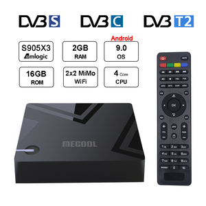 Caixa de tv híbrida mecool k5 2gb 16gb, android 9.0, amlogic s905x3 8k dvb s2 t2 c pvr internet tv box 4k, caixa de tv digital inteligente, android