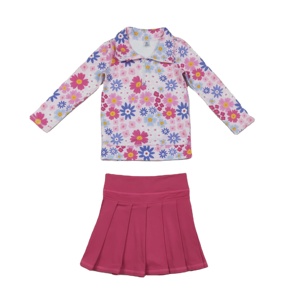 ชุดกระโปรงกีฬาเด็กผู้หญิง ลายดอกไม้สีสันสดใส รุ่น GLD1373 RTS สำหรับเด็กผู้หญิงที่ชอบออกกำลังกาย ขายส่ง - Product Image 1