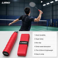 Limki SP111 Bande adhésive antidérapante pour raquette de badminton, tennis et padel, absorbant la transpiration, type sec, en PU