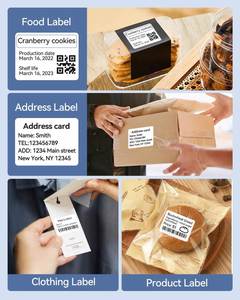 Mini-étiquettes autocollantes en papier thermique 40x30mm (1,58''x1,18'') blanches, imperméables et résistantes à la déchirure pour journal, notes et études - Product Image 3