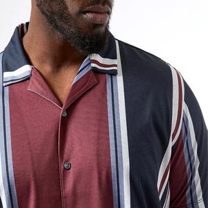 Custom <b>Men's</b> Summer Casual Loose <b>Shirt</b> High Quality 100% Polyester Quick Dry Sublimation Printing Full Button Breathable - Product Image 5