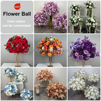 Gladde fabrieksuitverkoop kleurrijke kunstbloemen centerpiece bruiloftdecoratie zijden bloemenarrangement bloemenbal