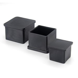 Tappi Quadrati per Gambe di Sedie in Gomma Nera, Protezioni per Piedi di Mobili e Tubi, Coperture per Pavimenti - Product Image 2