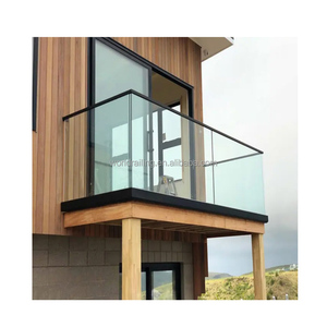 L קל להתקין שחור אלומיניום u ערוץ זכוכית מעקה מודרני זכוכית מסגרת מרפסת מעקה - Product Image 1