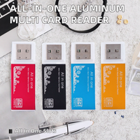 Lector de Tarjetas Múltiple Externo de Aleación de Aluminio Todo en Uno, Adaptador USB 2.0, T-Flash, M2, MS, SD, Tarjeta Inteligente Samsung para Macbook y Tablet