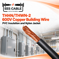 Fil de construction en cuivre THHN/THWN-2 600V avec isolation en PVC et gaine en nylon, résistant à la chaleur et à l'humidité