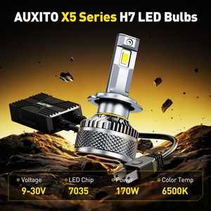 Auxito ไฟหน้ารถ X5สีขาว6500K 7000lm 85W แบบปลั๊กแอนด์เพลย์หลอดไฟหน้ารถแบบ H7 - Product Image 2