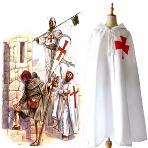 Offre Spéciale médiéval gothique blanc croix Robe Halloween noir chevaliers hospitalier tunique Cape Cape pour hommes jeu Costumes - Product Image 4