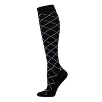 Chaussettes de compression transfrontalières pour hommes et femmes, chaussettes de sport d'extérieur, nouveau modèle, série noir et blanc, mi-mollet, en nylon, absorbant la transpiration