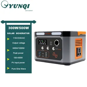 Catu daya 300W/500W portabel, luar ruangan perjalanan rumah penyimpanan energi surya darurat catu daya baterai generator surya portabel