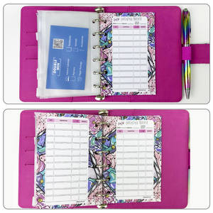 A6 Custom PU Leather Money Savings Organizer <strong>Mini</strong> Metal Ring Budget Binder With Cash Tracker <strong>Envelopes</strong> - Product Image 5