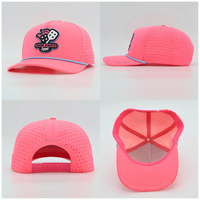 Casquettes de sport personnalisées vente en gros 5 panneaux chapeau Snapback en polyester tissé chapeau de golf personnalisé Oxford à pois et corde de protection solaire été