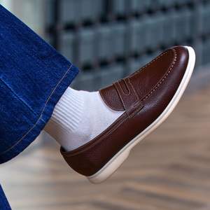 Scarpe Casual da Uomo in Pelle Vintage Effetto Oliato, Versatili e Comode, Slip-On Leggere e Traspiranti con Suola in EVA, Modello Penny Low-Cut - Product Image 2