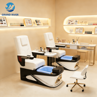 Salon de manucure de luxe meubles beauté moderne Whirlpool pédicure chaise pas de plomberie lumière surf Spa fauteuil de massage pour pédicure