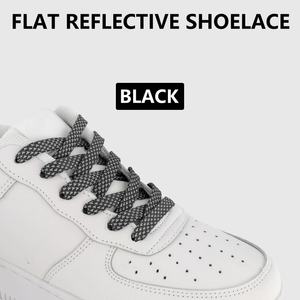 Lacets de sécurité réfléchissants pour chaussures de sport - Lacets plats double couche de haute qualité pour baskets, bottes et chaussures de course - Product Image 2