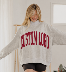 Sudadera Vintage Oversize de Cuello Alto para Mujer con Estampado de Letras Universitarias Personalizado, Manga Larga, Estilo Casual Urbano, Forro Polar - Product Image 3