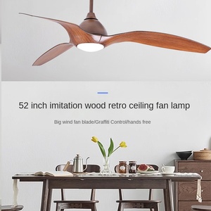 โคมไฟพัดลมควบคุมระยะไกล DC ขนาดใหญ่แบบนอร์ดิก, โคมไฟแชนเดอเลียร์สำหรับบ้านสำนักงานขนาด42นิ้วการแปลงความถี่อัจฉริยะสามใบ - Product Image 3