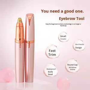 เครื่องมือตัดแต่งคิ้วสำหรับมือใหม่ แบบอัตโนมัติ พร้อมแปรงโกนขนจมูกและที่ขูด ใช้แบตเตอรี่ - Product Image 5