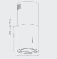 <span class=keywords><strong>Cappa</strong></span> aspirante moderna bianca a isola, a soffitto, sospesa <span class=keywords><strong>per</strong></span> cucina a vista - Product Image 6
