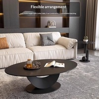 Ensemble de tables basses en ardoise de style italien, luxe léger, design moderne minimaliste, créatif, pour salon, ambiance haut de gamme