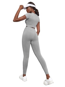 ผู้หญิงชุดโยคะยางไร้รอยต่อ 2 ชิ้นชุดออกกําลังกายออร์แกนิก - Product Image 2