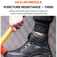 Chaussures de sécurité à bouton rotatif pour hommes, baskets de travail, chaussures indestructibles, chaussures anti-perforation, chaussures de protection, bottes de travail, embout en acier