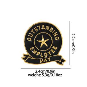 Nuevo Pin de Metal Negro Esmaltado Personalizado al por Mayor con Diseño de Honor para Empleados Destacados de la Empresa, para Bolsos y Ropa - Product Image 6