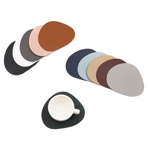 Promotional Coasters Waterproof Cup Mat for Drinks Heat Insulation PU Leather Coaster Table Decoration New Home Gift Bulk Stock