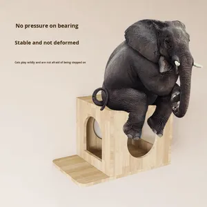 Casa para Gatos de Madera de Pino para Montar en la Pared, Estilo Nórdico, con Poste Rascador Integrado, Bonita y que Ahorra Espacio - Product Image 3