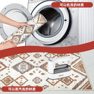 Alfombra bohemia rectangular antideslizante para sala de estar y comedor, lavable con agua, diseño estampado. - Product Image 5