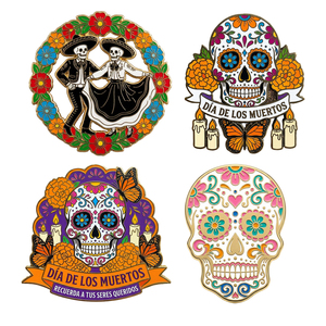 Pin <span class=keywords><strong>de</strong></span> esmalte duro del Día <span class=keywords><strong>de</strong></span> Muertos, personalizado al por mayor, <span class=keywords><strong>de</strong></span> lujo, colorido, con diseño <span class=keywords><strong>de</strong></span> La Catrina Calavera, insignia <span class=keywords><strong>de</strong></span> esmalte suave para regalos y souvenirs - Product Image 1