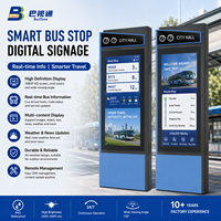 Écran d'information intelligent pour arrêt de bus extérieur avec affichage numérique LCD pour les arrivées de bus en direct, les modifications de tracé et les mises à jour des horaires
