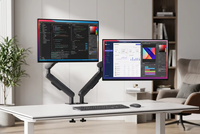Support de bureau pour deux moniteurs, fixation VESA, réglable, ergonomique, robuste, accessoires de bureau pour ordinateur, support de moniteur pour jeux