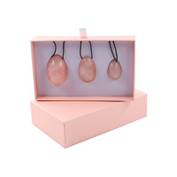 Ensemble de pierre de guérison en cristal pour femme, 3 pièces, pierre précieuse Rose et Quartz, Jade, Yoni, en usine