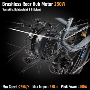Vélo électrique pour adultes Varstrom avec cadre en aluminium 700C, moteur sans balais 250W, suspension à disque hydraulique - Product Image 2