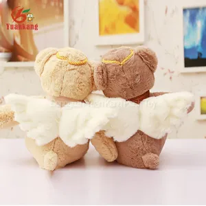 Customise Personalized Sedex High Quality Light Brown Plush Angel Teddy Bear With Wings