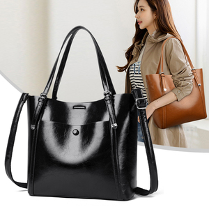Designer Brand 2025 Women's Faux Leather Waterproof Solid Color All Seasons Fashion Large Capacity Work Travel Tote Bag Woven