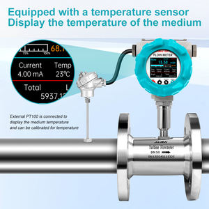 عداد تدفق توربيني بشاشة ملونة عرض رقمي عالي الدقة لقياس تدفق السوائل للماء والزيت والمواد الكيميائية الصناعية - Product Image 3