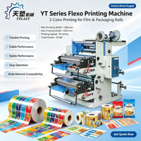 Petite machine d'impression flexographique sur film plastique, 2 couleurs, machine d'impression flexographique automatique sur papier pour film nylon