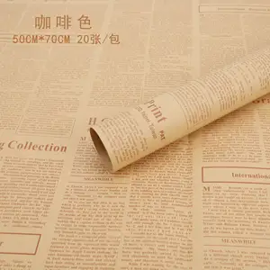 50*70 cm gazete temalı sarma yaprak kağıt doğum günü festivaller mevcut ambalaj paketi