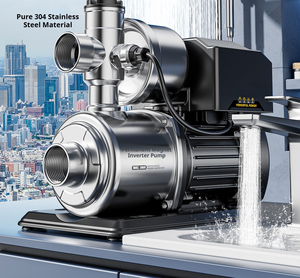 ปั๊มน้ำพกพา OEM แบบสมาร์ท ปั๊มดูดน้ำเองได้ ผลิตจากสแตนเลส แม่เหล็กถาวร ปรับความถี่ได้ ปั๊มเพิ่มแรงดัน ป้องกันน้ำเข้า IP44 - Product Image 1