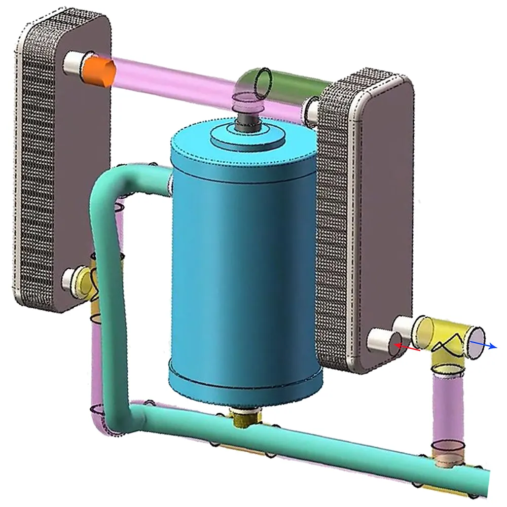 Предварительный охладитель пластинчатого теплообменника из нержавеющей стали, 28 нм 3/мин, передает тепло от 16, 30 до 40 бар холодного и горячего сжатого воздуха