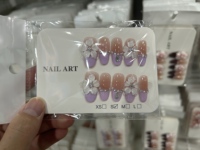 Faux ongles à presser faits main, motif fleur 3D, French Manucure, dégradé nude, forme cercueil longue, réutilisables, personnalisables pour la vente en gros et les salons de beauté