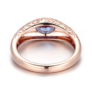 Oval Cut Alexandrite <b>Ring</b> with 18K 14K 10K Rose Gold Custom <b>Ring</b> Design High Jewelry Solid Gold Jewelry <b>Couple</b> <b>Set</b> for Women - Product Image 2