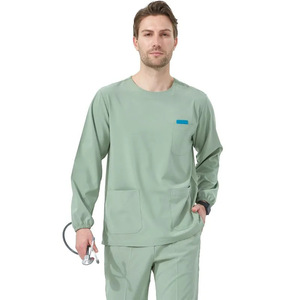 Nouveaux Scrubs Médicaux Unisexe Vert Clair à Manches Longues (Ensembles de Scrubs) <span class=keywords><strong>avec</strong></span> Détection d'Aiguille pour Usage Hospitalier <span class=keywords><strong>en</strong></span> Dentisterie, Spa et Soins Infirmiers - Product Image 1